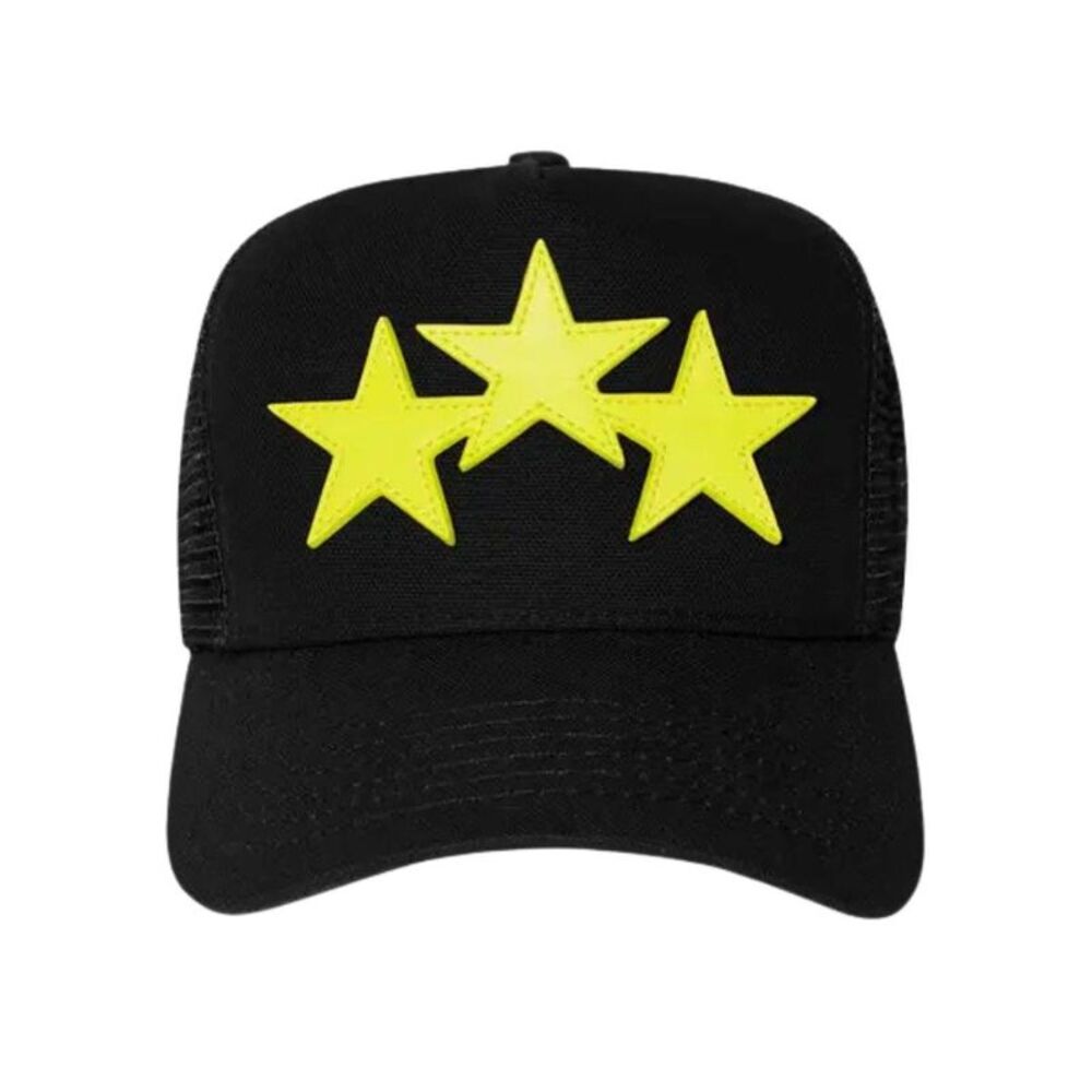 Amiri Unisex Adult Stars Trucker Cap / Black/Yellow